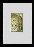 Guido Cadorin, set di 3 xilografie con vari soggetti, 1917 ca 1) Caseggiati nel paese 2) Panorama di Venezia 3) Persoanggi, xilografie in nero