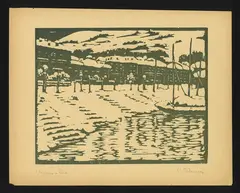 Giuseppe Talamoni, Inverno a Lecco, xilografia