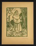 Mario Vellani Marchi, San Francesco, xilografia in verde chiaro;