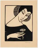 Giorgio Wenter Marini, Donna con fiore, Xilografia