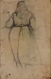 Arturo Checchi, Figura di donna vista di spalle, 1912, charcoal on paper