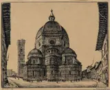 Antonio Carbonati, Duomo di Firenze, 1921, etching