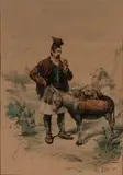 Dante Paolocci, Paesaggio sardo con pastor e asino, 1887, etching