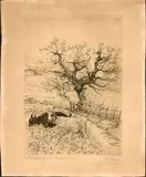 Roman countryside by Virgilio Dante Faini, Etching, offered Jan 2025