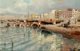 Fishermen at the port by Attilio Pratella, offered Dec 2024