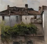Umberto Prencipe, Courtyard of Orvieto, 1937