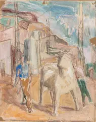Sketch for the painting Toro Legato by Ferruccio Ferrazzi, 1927, offered Dec 2024