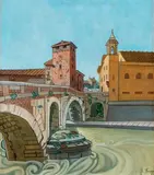 Benvenuto Ferrazzi, Ponte Fabricio in Rome, 1936