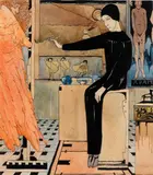 Umberto Bottazzi, Painter's atelier, Mixed media on paper