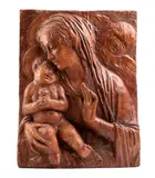 Alceo Dossena, Maternity, 1930, Engraved signature upper right: Alceo Dossena