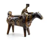 Eugenio Tavolara, Man riding a horse, 1955, Earthenware made by Vincenzo Farci