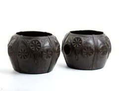 Lot of two bronze vases by Gustav Gurschner, Engraved signature on both the vases: Gurschner, offered Dec 2024
