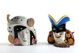 Mario Sturani, Lot of two ashtrays, 1929, Male ceramic: stamp Lenci - Made in Italy