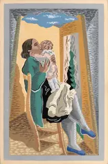 Epilogue by Gino Severini, Sixteenth pochoir for Fleurs et masques; on the back stamp by Galleria d'arte Vinciana in Milan, offered Dec 2024