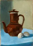 Alberto Ziveri, Still life with jug and eggs