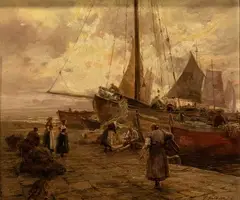 Boats at the dock by Giuseppe Gheduzzi, offered Dec 2024