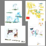Mario Schifano, Lot composed by four lithographs, A: materic silkscreen. Signed lower right: Schifano