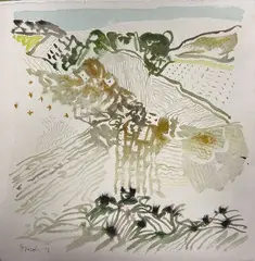Tullio Pericoli, Paesaggio, 2013, Tullio Pericoli is an artist known worldwide for his portraits of writers and men of culture