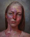 Marco Casalvieri, Flowers staining my days, 2024, Marco Casalvieri is an artist born on the outskirts of Rome. His dreamlike works start from the rediscovery
