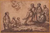 Bartolomé Esteban Murillo, Apparition of the Holy Cross, Brown ink