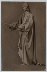 Francesco Podesti, Study for the figure of Jesus, Pencil and chalk