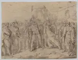 Bartolomeo Pinelli, Horace, returning victorious from the clash with the Curiatii, kills his sister, Preparatory drawing