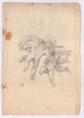 Flying Cherubs by Francesco Coghetti, Pencil on wove paper, offered Nov 2024