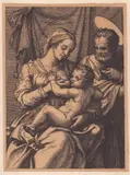 Marcantonio Raimondi, The Madonna breastfeeds the Child, Engraving