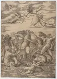 Marcantonio Raimondi, Galatea, after Raphael's fresco in the Villa Farnesina. Engraving