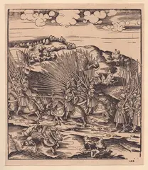 Leonhard Beck, Marching Knights, Woodcut