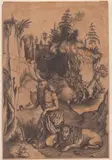 Albrecht Durer, Saint Jerome, Copy in the same direction after Dürer. Engraving