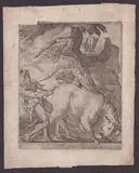 Jacopo Caraglio, Hercules and Cacus, from a series of six Herculean subjects after Rosso Fiorentino. Engraving