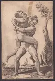 Giovan Battista Ghisi, Hercules and Antaeus, after Giulio Romano. Burin