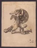 Adamo Scultori, Cupid with Weapons of Mars, Engraving