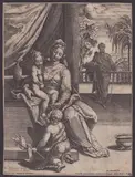 Diana Scultori, Holy Family with St. John the Baptist, after Raffaellino da Reggio. Engraving