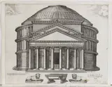 Nicolas Beatrizet, Pantheum Romanum nunc Marie Cognomento Rotumde vulgo notum..., Copy in reverse after Beatrizet