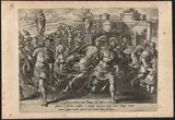 Philip Galle, Johannes Medices adolescens... (the clash of Castel Sant'Angelo), by Giovanni Stradano. Burin