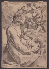 Madonna with Child and Angels by Ludovico Carracci, Etching, offered Nov 2024