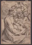 Ludovico Carracci, Madonna with Child and Angels, Etching