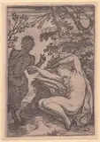 Agostino Carracci, Satyr and a sleeping Nymph