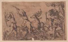 Odoardo Fialetti, Deer hunting, Etching