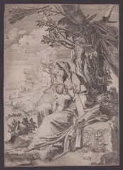 Madonna with Child by Francesco Brizio, after Agostino Carracci. Engraving, offered Nov 2024