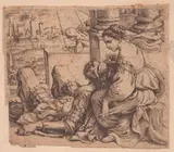 Giuseppe Caletti, Samson and Delilah, Etching