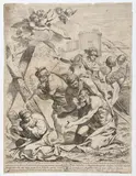 Pier Francesco Mola, Martyrdom of Saint Andrew, Etching