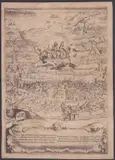 Francesco Curti, Panorama of Bologna with the Virgin, Jesus and Saint Petronius, Etching