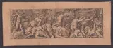Giovanni Battista Galestruzzi, Apollo and Diana kill Niobe's children, 1656, One of five plates after Polidoro da Caravaggio's lost frieze on the Palazzo Milesi in Rome. Etching
