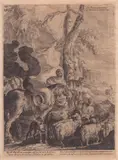 Sébastien Bourdon, Jacob's Return to Canaan, Etching