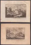 Paolo Anesi, Veduta di Port Castello | Veduta del Tevere a mano manca fori di Porta del Popolo, Lot of two etchings. Etching