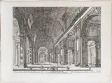 Jean Barbault, Interior view of the Vatican Basilica, Etching