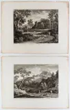 James Mason, Landscape with lake | Landscape with lake and castle, Lot of two engravings after Gaspar Poussin. Etching and engraving